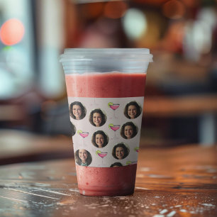 Aangepaste foto gezicht & cocktail Gepersonalise Acryl Drinkbeker