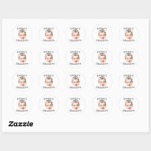 Aangepaste foto gezicht Moeder Oma Opa Verjaardag Ronde Sticker