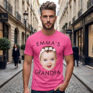 Aangepaste foto gezicht Moeder Oma Opa Verjaardag T-shirt