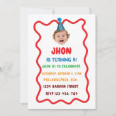 Aangepaste foto Gezicht Verjaardagsuitnodiging, Sc Kaart (Voorkant)