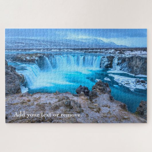Aangepaste foto Godafoss Watervallandschap IJsland Legpuzzel (Horizontaal)