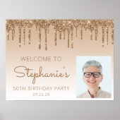 Aangepaste foto Gold 50e verjaardag Poster (Voorkant)