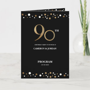 Aangepaste foto Gold Black gewricht 90e verjaardag Programma