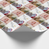 Aangepaste foto Gold Glitter Snowflake kerstmis Cadeaupapier (Hoek)