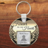 Aangepaste foto Gold Memorial Heart Keychain (Voorkant)