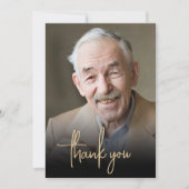 Aangepaste foto Gold Script 80ste verjaardagsfeest Bedankkaart (Voorkant)