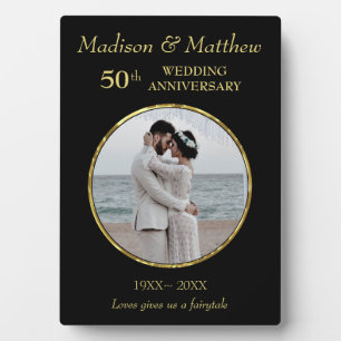 Aangepaste foto Golden & Black Jubileum Plaque Fotoplaat