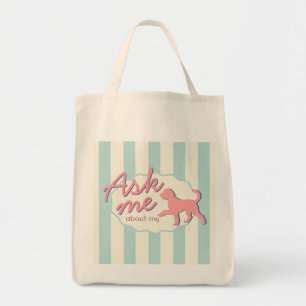Aangepaste foto Goldendoodle Retro Streep Tote Bag