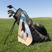 Aangepaste foto Golf handdoek met uw foto's en tek (Groen)