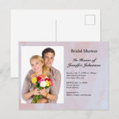 Aangepaste foto Grijs Marmer Bruids Douche Uitnodi Briefkaart (Voorkant / Achterkant)