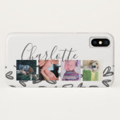 Aangepaste foto grijze harten Case-Mate iPhone case (Achterkant (horizontaal))