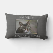 Aangepaste foto grijze inboezemnaam kussen (Achterkant)