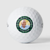 Aangepaste foto Groen Pset Golfer Memorial Golfballen (Voorkant)