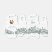 Aangepaste foto Groene bloemen Nice Weddenschap Bedankdoosjes (Uitgevouwen)