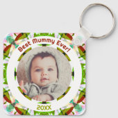 Aangepaste foto Groene Moederdag Beste mama ooit Sleutelhanger (Achterkant)