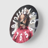 Aangepaste foto grote nummers ronde klok (Hoek)