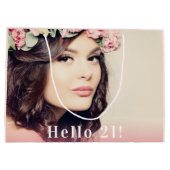 Aangepaste foto hallo 21 roos goud groot cadeauzakje (Achterkant)