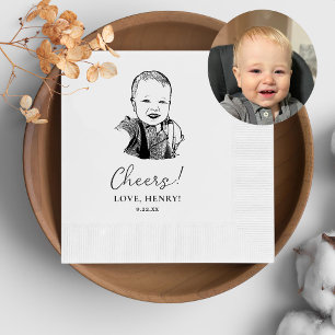Aangepaste foto hand tekening gepersonaliseerde pr servet