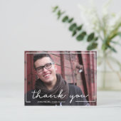 Aangepaste foto handgeschreven afstudeer bedankje briefkaart (Staand voorkant)