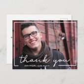 Aangepaste foto handgeschreven afstudeer bedankje briefkaart (Voorkant / Achterkant)