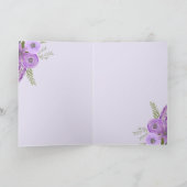 Aangepaste foto "Happy Birthday" Violet Lavender Kaart (Binnen)