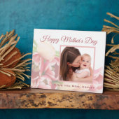 Aangepaste foto Happy Moederdag Peach Floral Fotoplaat (Zijkant)