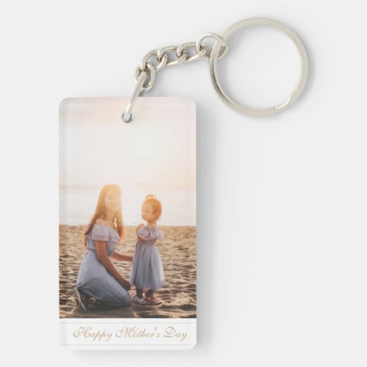 Aangepaste foto Happy Moederdag script Sleutelhanger (achterkant)