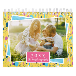 Aangepaste foto heldere kleuren 2021 Familie Kalender