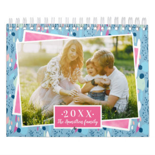 Aangepaste foto heldere kleuren 2022 Familie Kalender