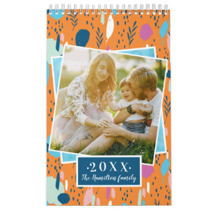 Aangepaste foto heldere kleuren 2025 Familie Kalender