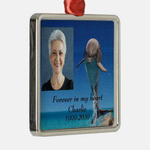 Aangepaste foto-herinnering voor altijd in mijn ha metalen ornament