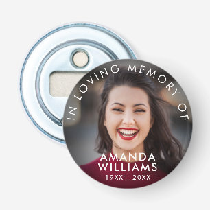 Aangepaste foto-herinneringsgeschenken ter liefdev button flesopener