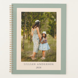 Aangepaste foto Hoesje met Sage Green Border en Na Planner