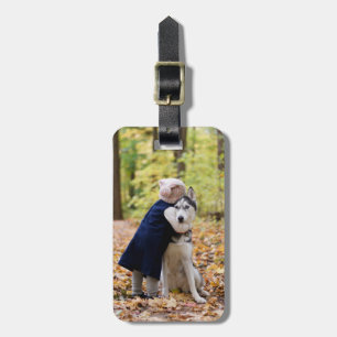 Aangepaste foto hond bagagelabel
