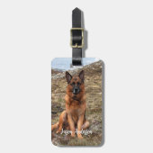 Aangepaste foto hond huisdier bagagelabel (Voorkant verticaal)