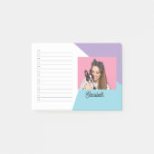Aangepaste foto hond liefhebber naam checklijst post-it® notes (Voorkant)