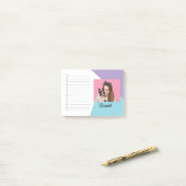 Aangepaste foto hond liefhebber naam checklijst post-it® notes (Op bureau)