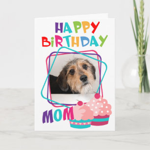 Aangepaste foto hond Moeder verjaardag Kaart