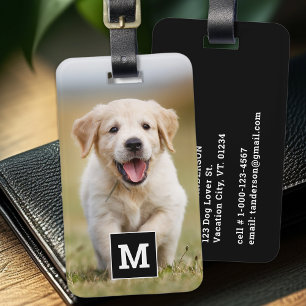 Aangepaste Foto Hond Pet Puppy Gepersonaliseerde M Bagagelabel