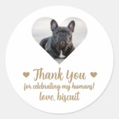 Aangepaste Foto Hond Trouwgunst Stickers (Voorkant)