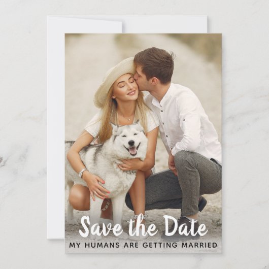 Aangepaste foto-hondenweddenschap bespaart de datu save the date (Voorkant)