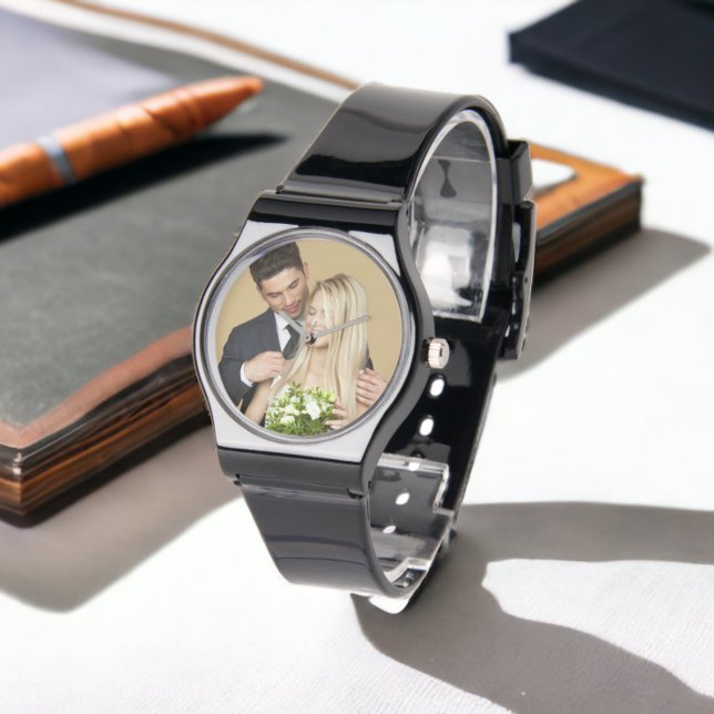 Aangepaste foto horloge (Personalized Photo and Text Photo Watch from Ricaso. Easy add your own photograph, Great photo gift)