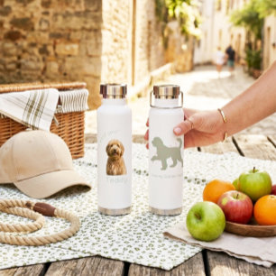 Aangepaste foto huisdier naam Goldendoodle hond Mo Waterfles