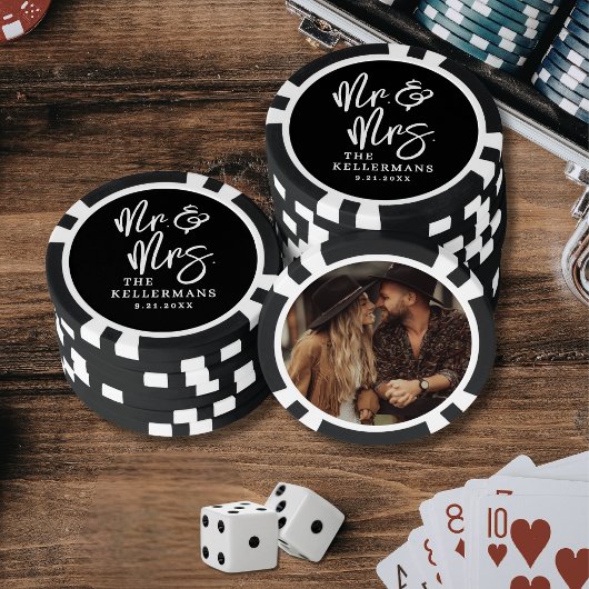Aangepaste foto-huwelijk poker chips