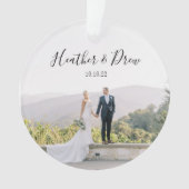 Aangepaste foto huwelijkskerstdag ornament (voorkant)