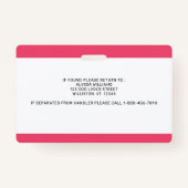 Aangepaste foto-ID Emotional Support Dog Badge (Achterkant)