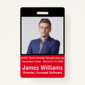 Aangepaste foto-ID Verticaal evenement Badge (Achterkant)