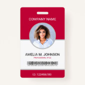 Aangepaste foto-ID werknemer Badge (Voorkant)