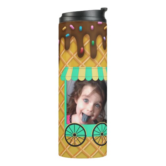 Aangepaste foto-ijskap met rotskone thermosbeker (Gedraaid links)