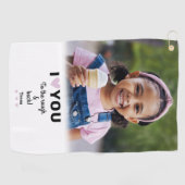 Aangepaste foto Ik hou van je naar de ruwe & achte Golfhanddoek (Horizontaal)